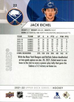 2021-22 Upper Deck #22 Jack Eichel Back