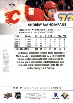 2021-22 Upper Deck #278 Andrew Mangiapane Back
