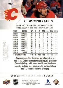 2021-22 Upper Deck #280 Christopher Tanev Back