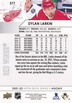 2021-22 Upper Deck #317 Dylan Larkin Back