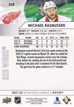 2021-22 Upper Deck #318 Michael Rasmussen Back