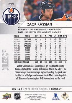 2021-22 Upper Deck #322 Zack Kassian Back