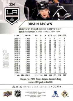 2021-22 Upper Deck #334 Dustin Brown Back