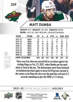 2021-22 Upper Deck #339 Matt Dumba Back