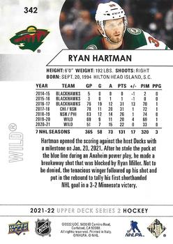 2021-22 Upper Deck #342 Ryan Hartman Back