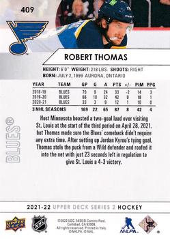 2021-22 Upper Deck #409 Robert Thomas Back