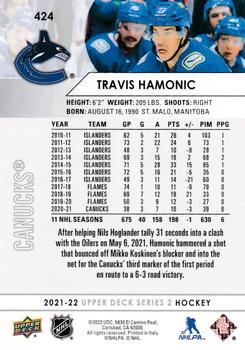 2021-22 Upper Deck #424 Travis Hamonic Back