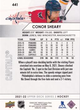 2021-22 Upper Deck #441 Conor Sheary Back