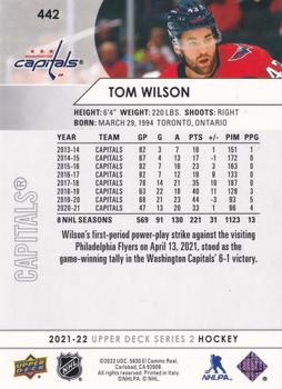 2021-22 Upper Deck #442 Tom Wilson Back