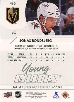 2021-22 Upper Deck #460 Jonas Rondbjerg Back