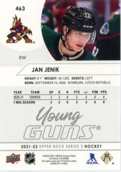 2021-22 Upper Deck #463 Jan Jenik Back