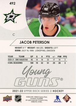 2021-22 Upper Deck #492 Jacob Peterson Back