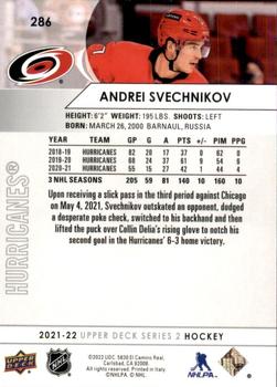 2021-22 Upper Deck #286 Andrei Svechnikov Back