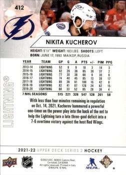 2021-22 Upper Deck #412 Nikita Kucherov Back