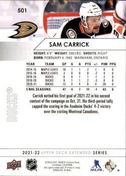 2021-22 Upper Deck #501 Sam Carrick Back