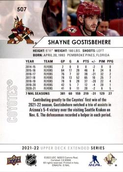 2021-22 Upper Deck #507 Shayne Gostisbehere Back