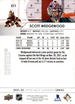 2021-22 Upper Deck #511 Scott Wedgewood Back