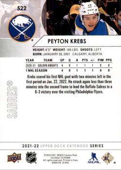 2021-22 Upper Deck #522 Peyton Krebs Back