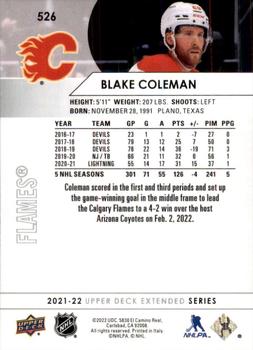 2021-22 Upper Deck #526 Blake Coleman Back