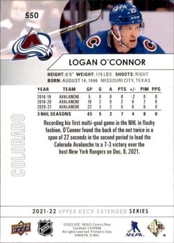 2021-22 Upper Deck #550 Logan O'Connor Back