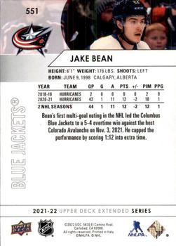 2021-22 Upper Deck #551 Jake Bean Back
