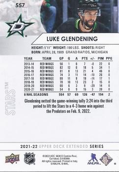2021-22 Upper Deck #557 Luke Glendening Back