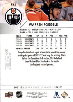 2021-22 Upper Deck #566 Warren Foegele Back