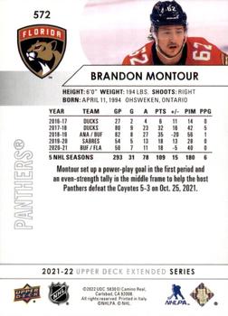 2021-22 Upper Deck #572 Brandon Montour Back