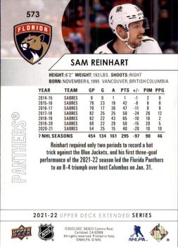 2021-22 Upper Deck #573 Sam Reinhart Back