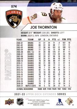 2021-22 Upper Deck #574b Joe Thornton Back