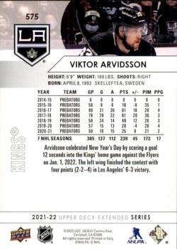 2021-22 Upper Deck #575 Viktor Arvidsson Back