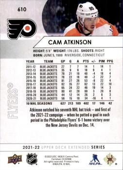 2021-22 Upper Deck #610b Cam Atkinson Back