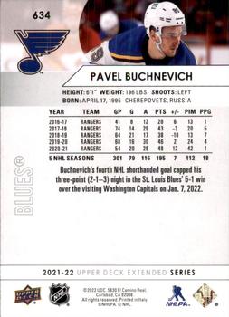 2021-22 Upper Deck #634b Pavel Buchnevich Back