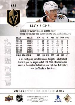 2021-22 Upper Deck #656b Jack Eichel Back