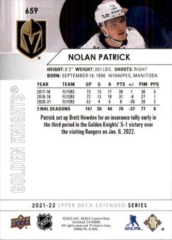 2021-22 Upper Deck #659 Nolan Patrick Back