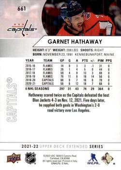 2021-22 Upper Deck #661 Garnet Hathaway Back