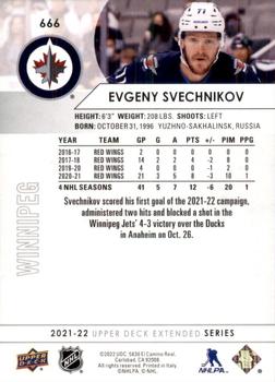2021-22 Upper Deck #666 Evgeny Svechnikov Back
