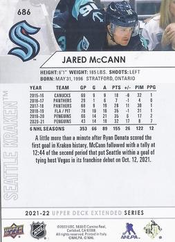 2021-22 Upper Deck #686 Jared McCann Back