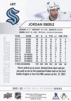 2021-22 Upper Deck #689 Jordan Eberle Back
