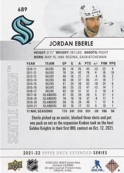 2021-22 Upper Deck #689b Jordan Eberle Back