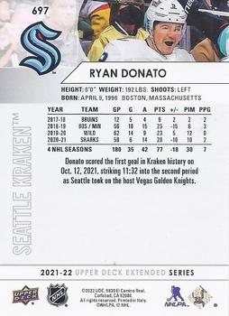 2021-22 Upper Deck #697 Ryan Donato Back