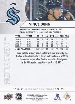 2021-22 Upper Deck #698 Vince Dunn Back