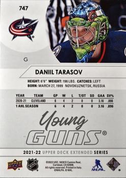 2021-22 Upper Deck #747 Daniil Tarasov Back
