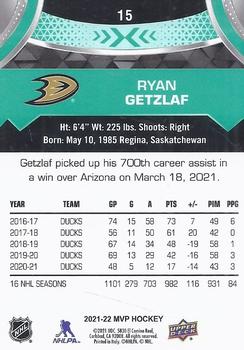 2021-22 Upper Deck MVP #15 Ryan Getzlaf Back