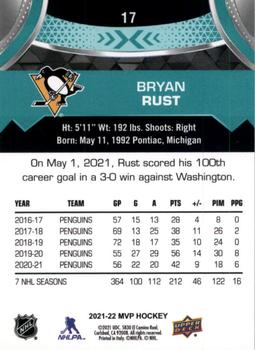 2021-22 Upper Deck MVP #17 Bryan Rust Back