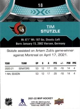2021-22 Upper Deck MVP #18 Tim Stutzle Back