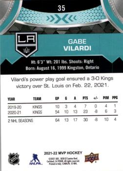 2021-22 Upper Deck MVP #35 Gabe Vilardi Back