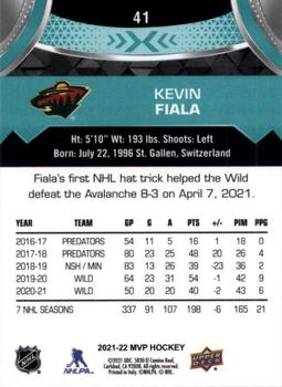 2021-22 Upper Deck MVP #41 Kevin Fiala Back