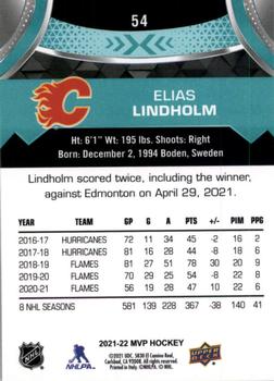 2021-22 Upper Deck MVP #54 Elias Lindholm Back