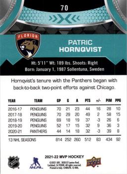 2021-22 Upper Deck MVP #70 Patric Hornqvist Back